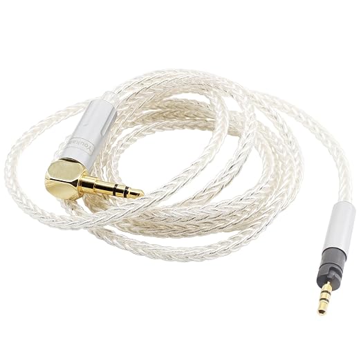 Youkamoo 3.5mm Right Angle 8 Core Silver Plated Copper Braided Replacement - Image 3