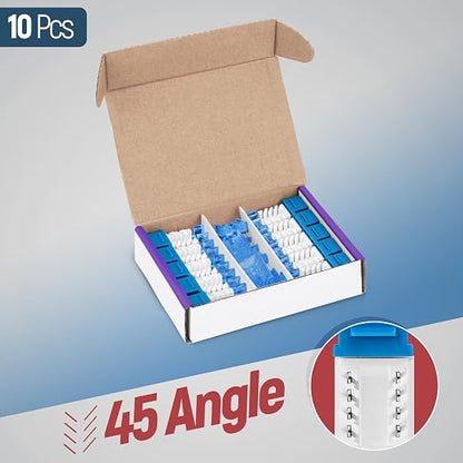 Everest 45° Angled RJ45 Cat5e Keystone Jacks 10-Pack in Blue - Image 2