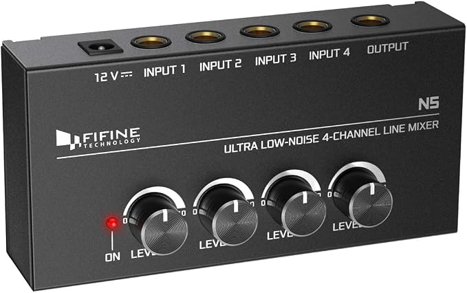 FIFINE Ultra Low-Noise 4-Channel Line Mixer by FIFINETECHNOLOGY