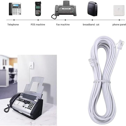 EZYUMM 15ft Telephone Extension Cord, Standard RJ11 Phone Cable - Image 6