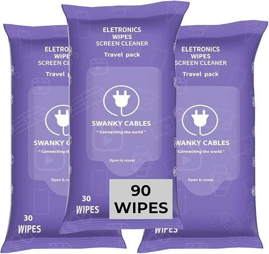 Screen Cleaner Wipes: Electronic Wipes by SWANKYCABLES