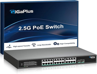 26 Port 2.5Gb Unmanaged PoE Switch by GiGaPlus