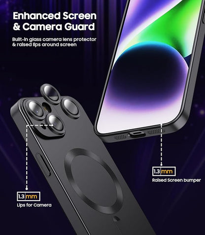 Magnetic for iPhone 14 Case Slim Soft Silicone Bumper Shockproof Metallic - Image 3