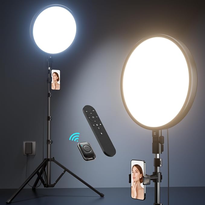 Weilisi Ring Light with 72" Tripod Stand and Phone Holder, 6500K Full-Screen - Image 9