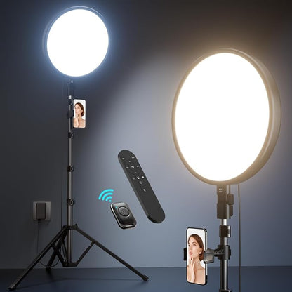 Weilisi Ring Light with 72" Tripod Stand and Phone Holder, 6500K Full-Screen - Image 9