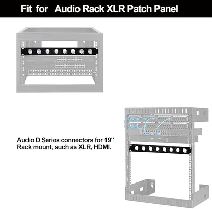 XLR HDMI Audio Rack Mount Panel, 1U D-Series Punched Metal HDMI Rack Mount - Image 6