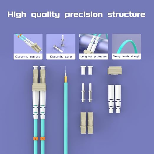 Fiber Patch Cable 32ft/10meters LC/UPC to SC/UPC OM3 10Gb/Gigabit MultiMode - Image 4