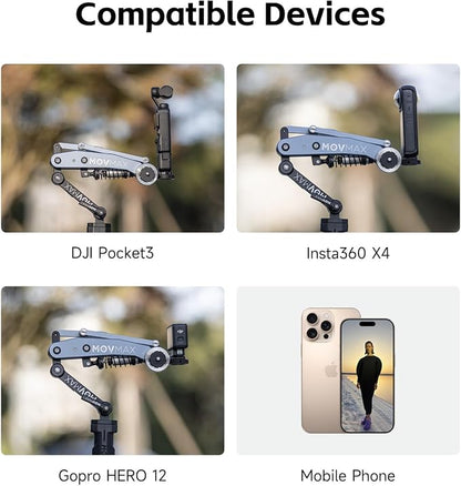 MOVMAX Blade Arm Handheld Kit for DJI Pocket 3, Insta 360, and GoPro Hero 12 - Image 3