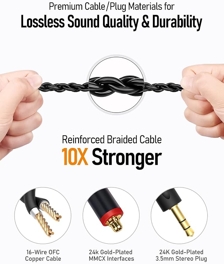 Vibes 201 Wired Earbuds in Ear Headphones, Noise Cancelling Bass Driven HiFi - Image 6