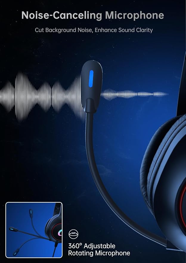 CM7002 Gaming Headset for PS5, Xbox Series, Surround Sound RGB Gaming Headphones - Image 5
