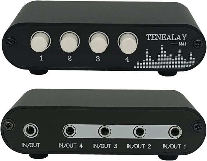 4 in 1 Out / 1 in 4 Out AUX 3.5mm Stereo Audio Input Signal Source Switcher by TENEALAY