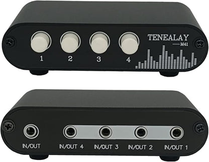 4 in 1 Out / 1 in 4 Out AUX 3.5mm Stereo Audio Input Signal Source Switcher by TENEALAY