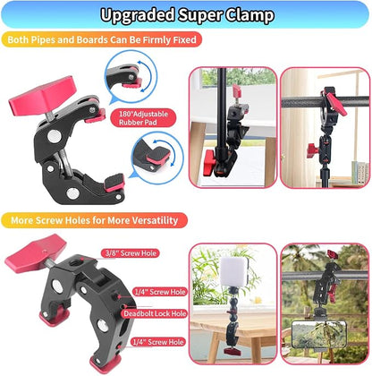 13"/34cm Magic Arm w Clamp, Camera Mount & Clamp w 1/4" 3/8" Threads and - Image 4