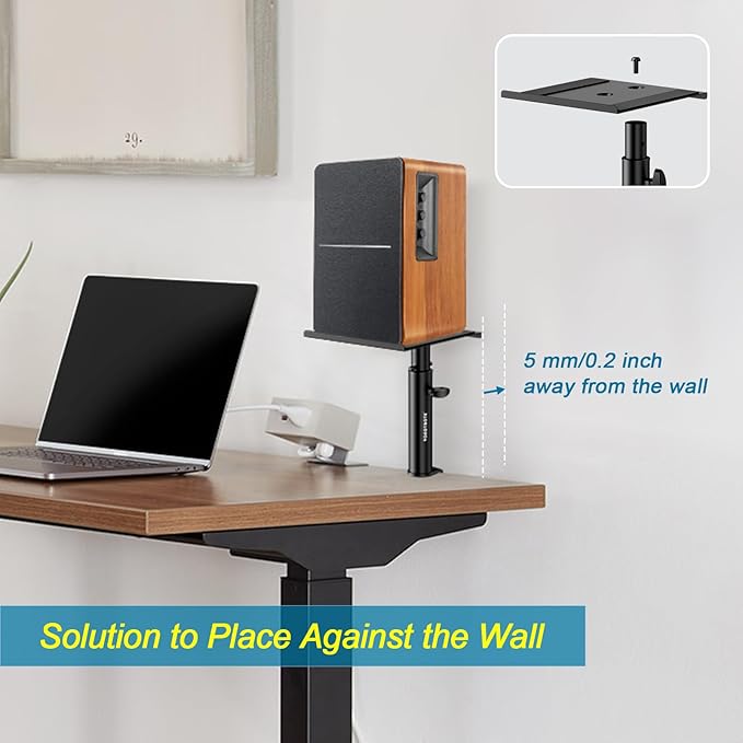 Set of 2 Studio Monitor Stands Desk Clamp Desktop Speaker Stands - Image 2