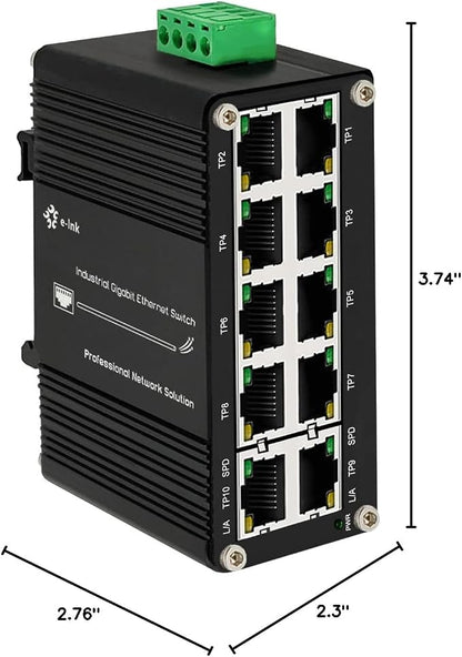 Mini Industrial Switch 10 Ports Gigabit Switch Hardened 10 Port RJ45 - Image 7