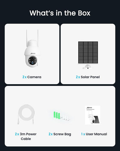 ANRAN 2K Solar Security Camera Wireless Outdoor, 2 Pack Battery-Powered WiFi - Image 9
