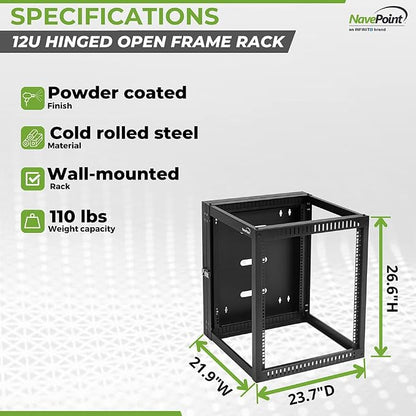 NavePoint 12U Wall Mount Server Rack - Image 4