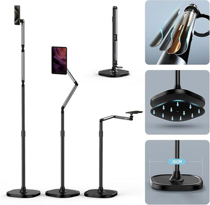 TELESIN° Magnetic Phone Tablet Floor Stand, Aluminum Alloy Phone Holder Stand by telesin