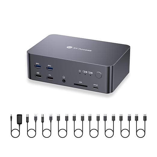AV Access Docking Station Triple Monitor 8K@60Hz, by ACTIONSGLOBALUSINC