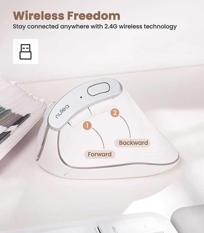 Nulea M510 Vertical Mouse Wireless, Ergonomic Mouse - Image 6