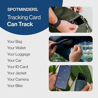 SPOTMINDERS Apple MFI Certified Wallet Tracking Card Black 4-Pack - Image 9