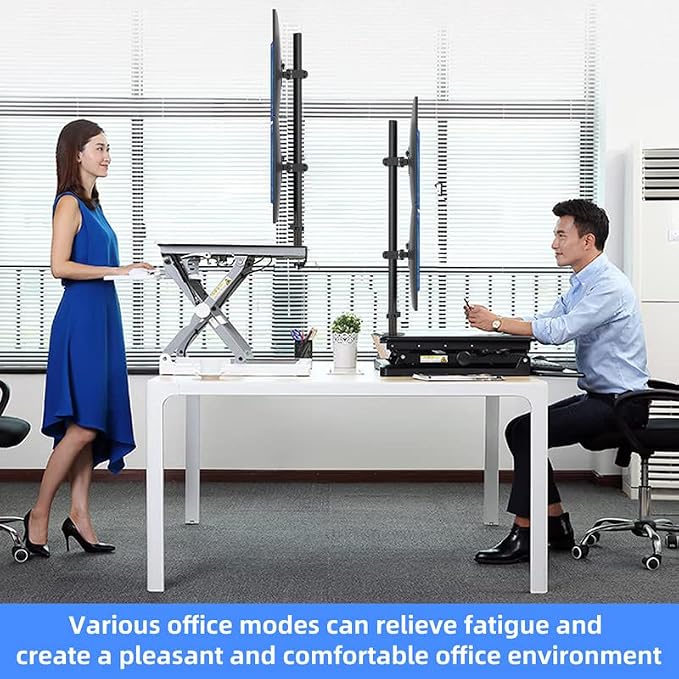 Pholiten Tall Vertically Stacked Dual Monitor Desk Mount Stand, Extra Tall 31 - Image 5