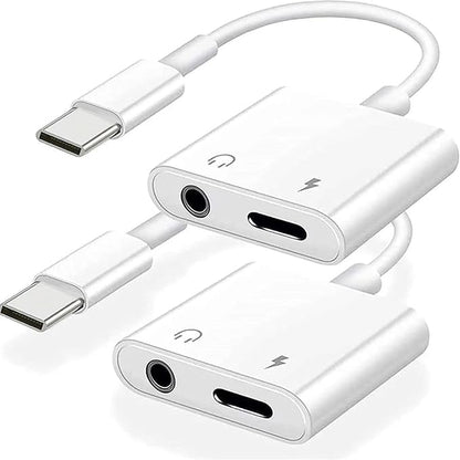 2Pack iPhone 16 15 Headphone Adapter, 2 in 1 USB C to 3.5mm Aux Audio Dongle by lezaface