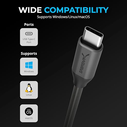 SABRENT USB-C to DB9 Serial RS-232 Adapter Cable 3FT, Prolific PL2303GS Chipset - Image 4