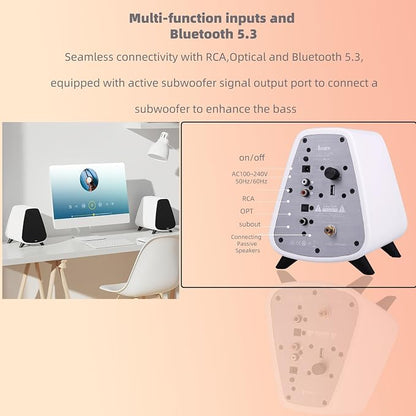 AS31 Active Bookshelf Speakers Bluetooth 5.3, 2-Way Stereo PC Desktop 80W - Image 7