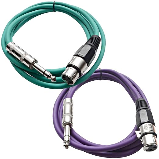Seismic Audio - SATRXL-F6-2 Pack of 6 Foot 1/4 Inch TRS to XLR Female Patch by SeismicAudio