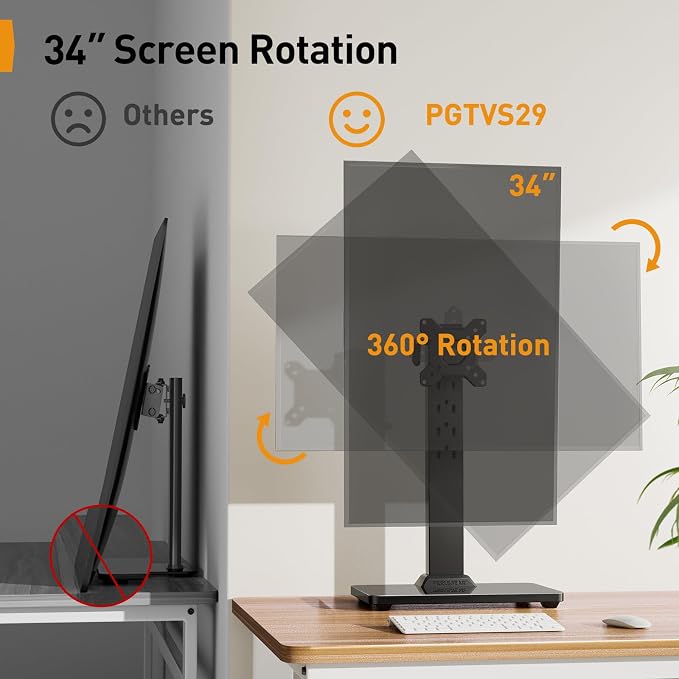 Perlegear Monitor Stand, Freestanding Monitor Mount - Image 6