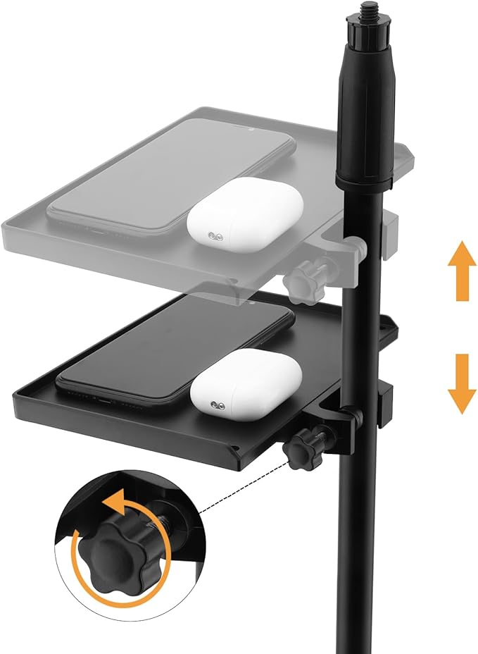 RTNLIT Microphone Stand Tray, Clamp On Firm Rack Tray Holder - Image 4