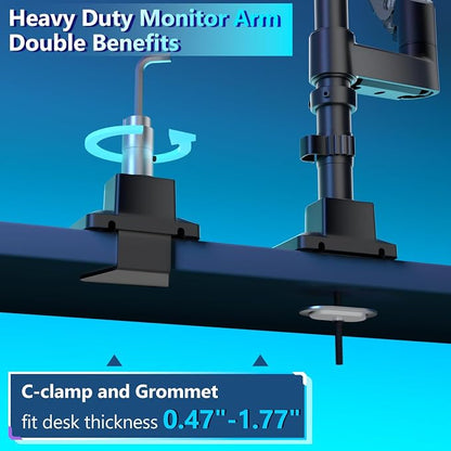 WALI Dual Monitor Mount for Ultrawide Heavy Duty Curved Monitor Stacking - Image 5