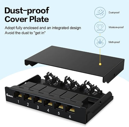 6 Port Patch Panel 0.5U CAT6 Keystone Patch Panel - Image 3