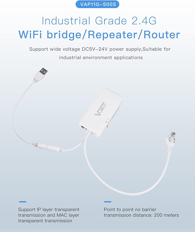 【Upgraded Version】 VONETS VAP11G-500S Industrial High-Power 2.4GHz WiFi - Image 2