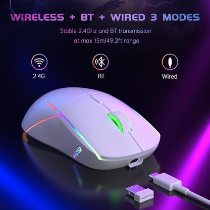 FFJ Wireless Gaming Mouse, 24000 DPI, Tri-Mode 2.4G/USB-C/Bluetooth 5.3 Gaming - Image 7