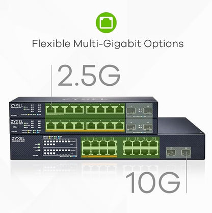 Zyxel 8 Port PoE 2.5Gb Switch | Smart Managed Network Ethernet Switch | 8X 2.5G - Image 4
