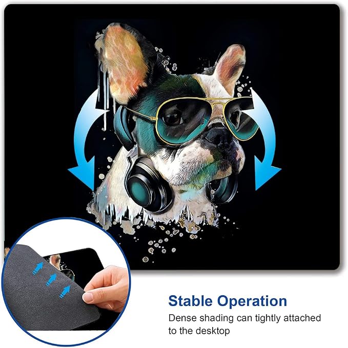 Square Mouse Pad, Colorful Stylish Bulldog Mouse Pad, Mouse Mat Square - Image 6
