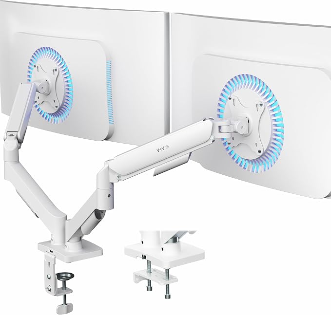 VIVO Dual Monitor up to 32 inches and 19.8 lbs per Screen, Mechanical Arm Desk by VIVO