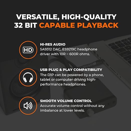 Audioengine D1P 32 Bit Portable Headphone Amplifier - Image 8