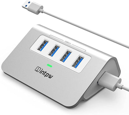 USB 3.0 Hub, Aluminum 4 Port USB Data Hub 3.0 Multi USB Port Expander Dongle by intpw