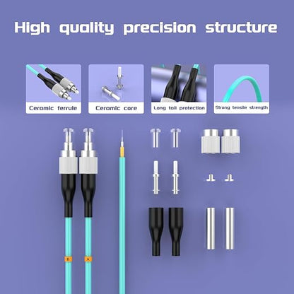 OM3 FC/UPC to ST/UPC Fiber Patch Cable 10Meters 32ft 10BG Multimode Duplex - Image 5