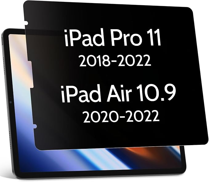 Privacy Screen Protector for iPad Air 5th&Air 4th/ iPad Pro 11, Anti Glare Blue by Protescreen