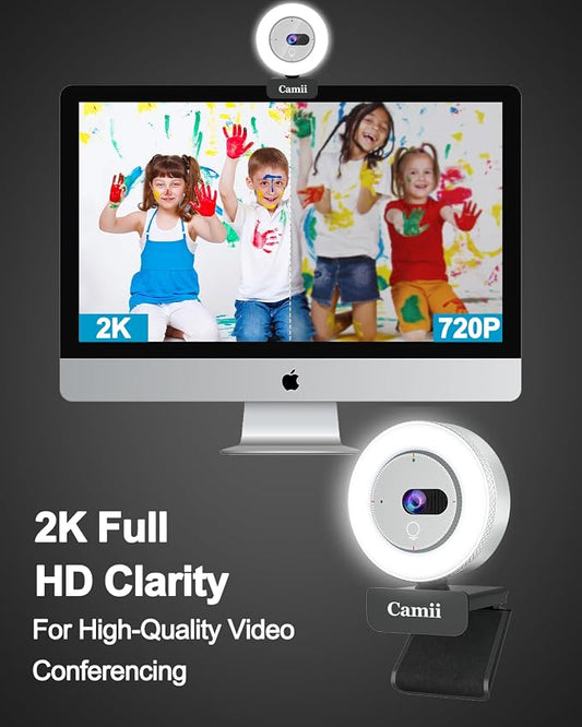 2K Webcam with Light, HD Webcam - Image 2