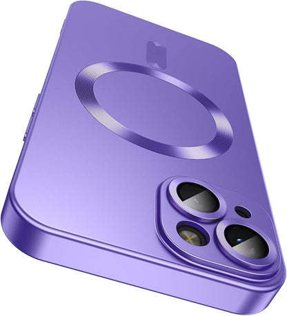 Magnetic for iPhone 15 Case Slim Soft Silicone Bumper Shockproof Metallic Shine by LEKEVO