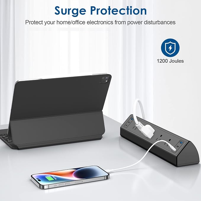 Desk Clamp Power Strip USB C, Under Desk Mount Power Station, 20W Fast Charging - Image 6