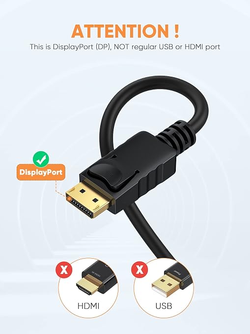 CableCreation Displayport to VGA Cable 6FT, Displayport to VGA Adapter Gold - Image 2