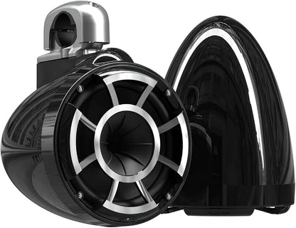 wet sounds Rev 8 Black V2 Revolution Series 8" Black Tower Speakers w/Silver by wetsounds