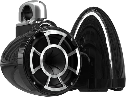 wet sounds Rev 8 Black V2 Revolution Series 8" Black Tower Speakers w/Silver by wetsounds