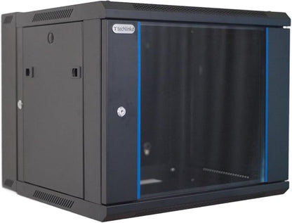 9U Wall Mount IT Cabinet Enclosure Hinged Double Section Swing Out 19-Inch - Image 4
